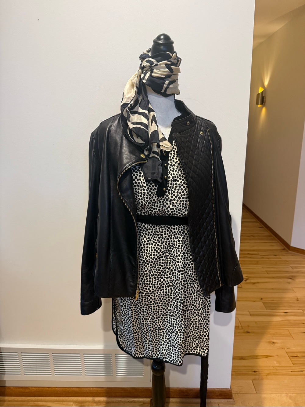 Griffin Paris NWT Cream Dot Wrap Dress with Tie Belt - Picture 11 of 13